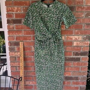 NWOT Halogen Green and White sheath Midi Dress “Mad Men” size XS